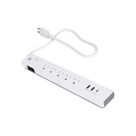 REGLETA ASTRA CON INTERRUPTOR 5T + 2 USB A + 1USB