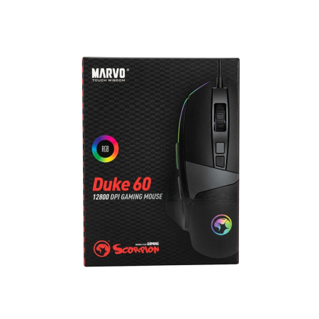 MOUSE MARVO M411 DUKE60 12800DPI USB 8 BOTONES PRO